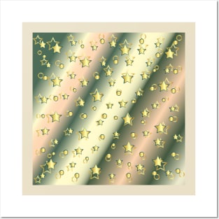 Gold Star Pattern Posters and Art